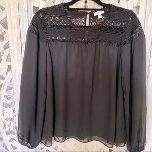 Charming Charlie Black Sheer Blouse XL